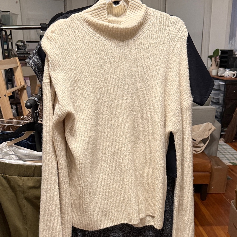 French Connection Cream Cowl Neck Sweater